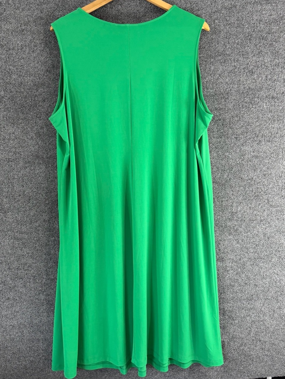 Susan Graver Womens Liquid Knit Sleeveless Dress Size 2X Kelly Green Vacation - Picture 2 of 8